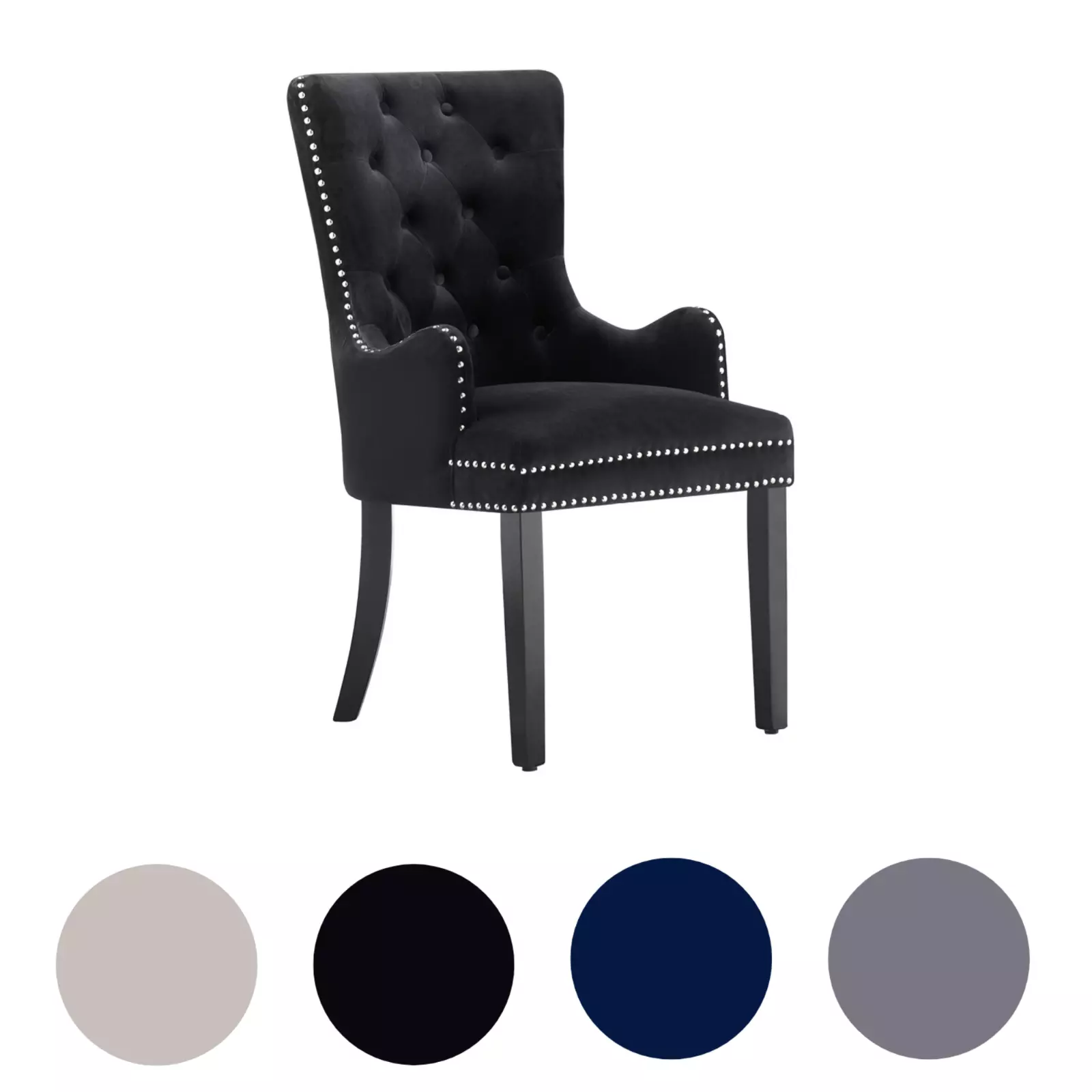 Set of 1/2/4/6 Velvet Dining Chair Armrest Button 